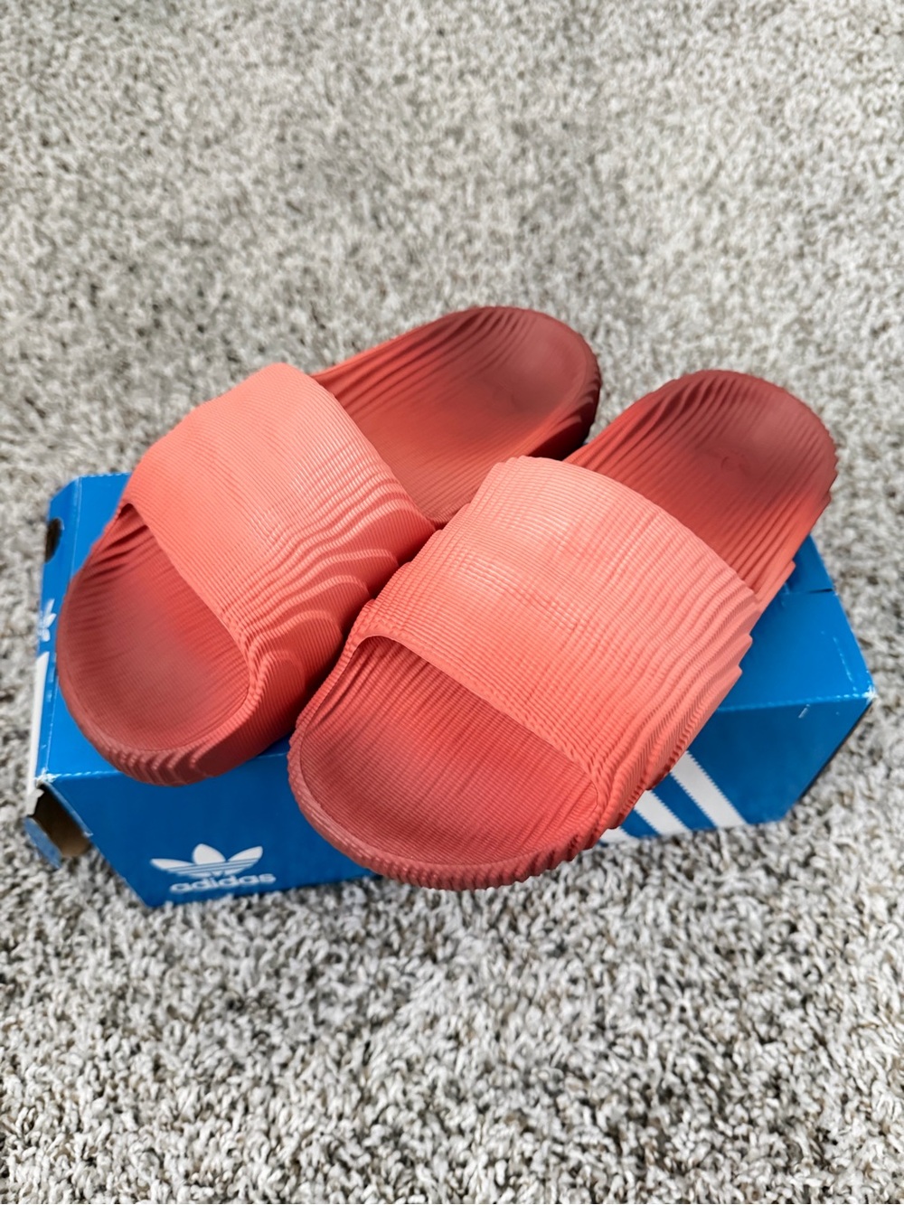 adidas Kids Coral/Red Slide Sandals
